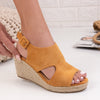 Sandale dama cu platforma Selina - Camel