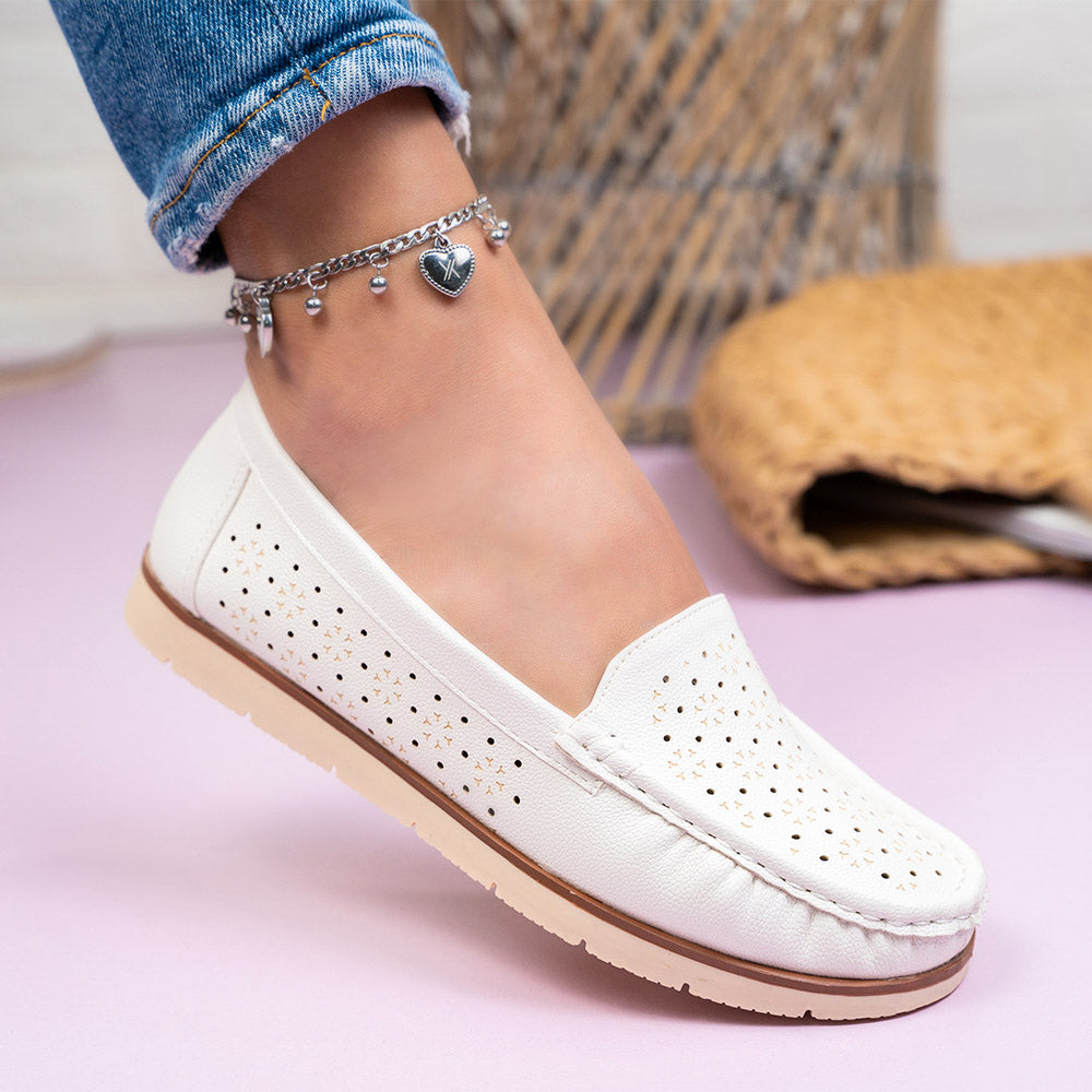 Mocasini dama Venera - White